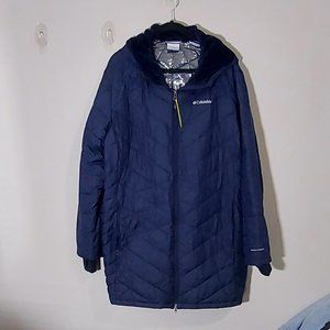Columbia Women's Heavenly Omni Heat Long Jacket Size 3X, Dark Nocturnal Blue